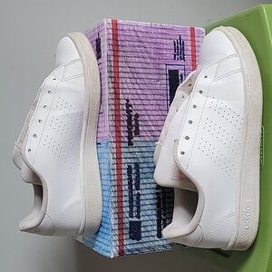 ADIDAS THREE STRIPE SHOE SNEAKER ADVANTAGE BASE WHITE PINK SIZE 6.5 PWJ 001004